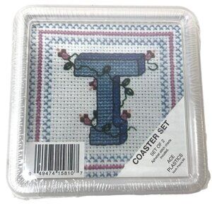 Ace Plastics Coaster Set Frames Cross Stitch Project Drink Holders 4" x 4" Vtg